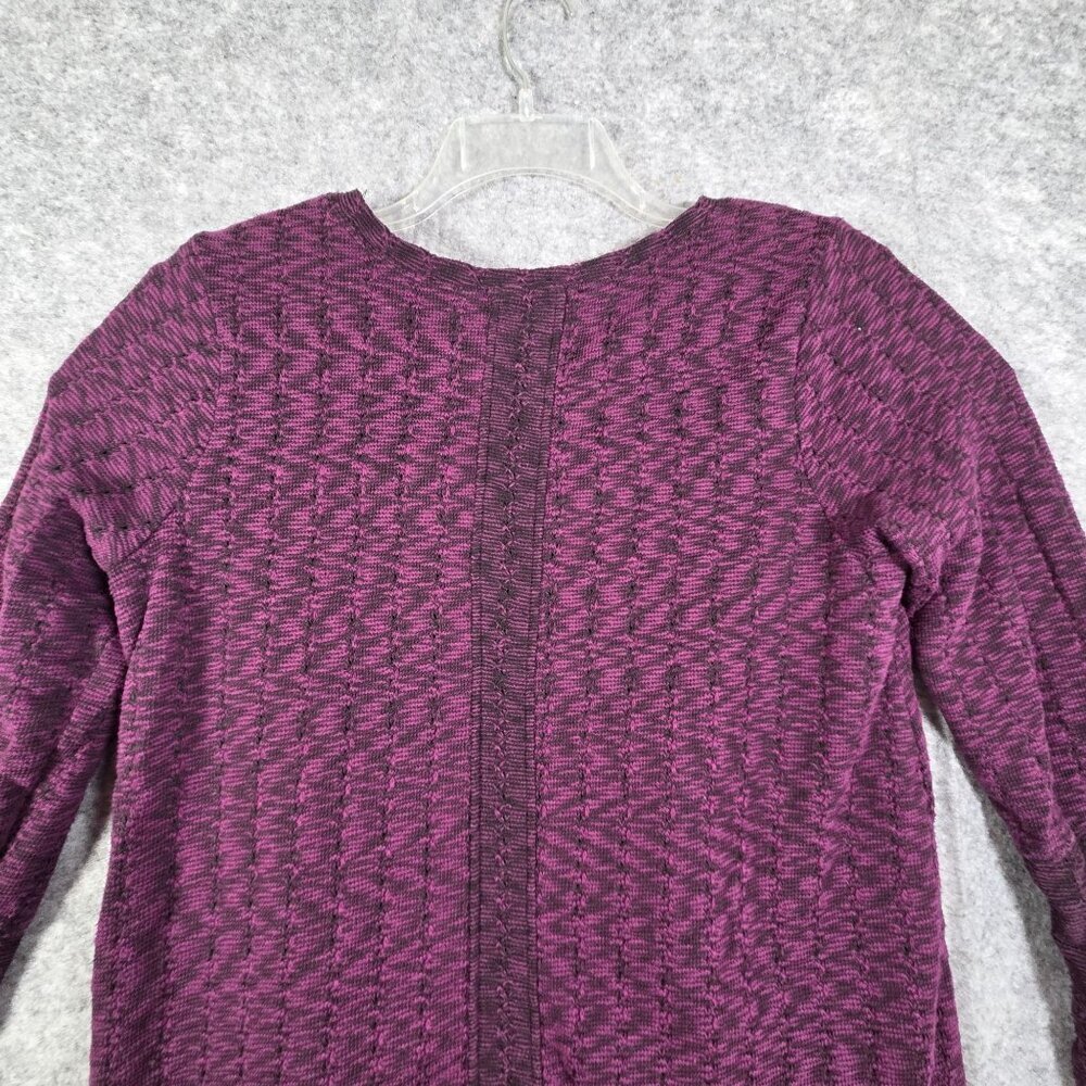 HABITAT Pullover Sweater V-Neck Long Sleeve Zig Zag Cotton Blend Purple Size S - Picture 6 of 8